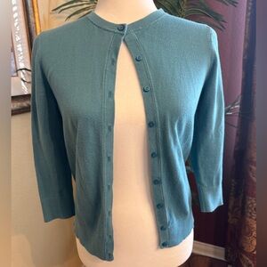 Loft Women's Teal Cardigan Sweater